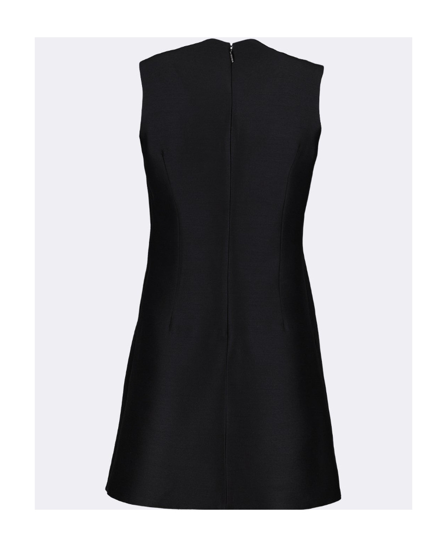 Versace Sleeveless Structured Twill Dress In Black