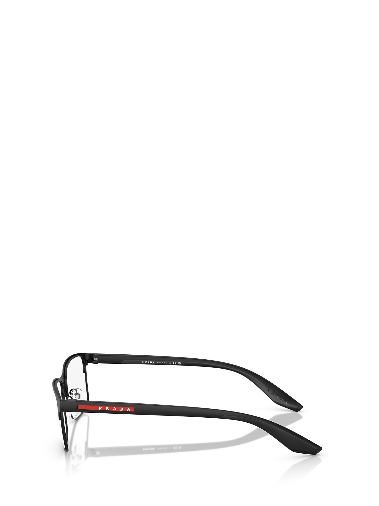 Prada 56mm Rectangular Optical Glasses In Black