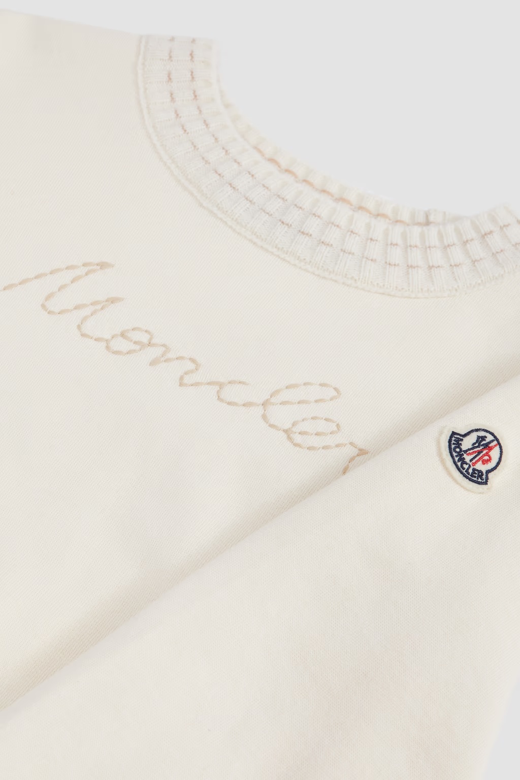 Moncler Embroidered Logo Sweatshirt In Nude