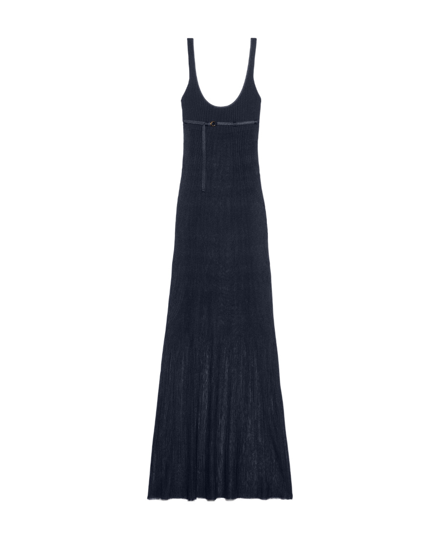 open knit dress Wave Open Knit Midi Dress L / White
