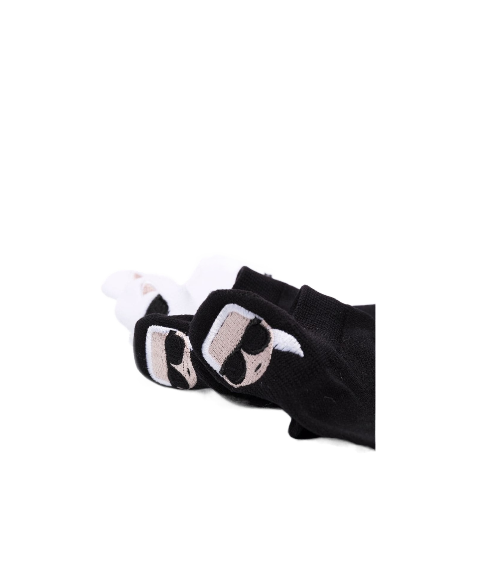 Karl Lagerfeld Contrasting Color Logo Socks Two-piece In Black