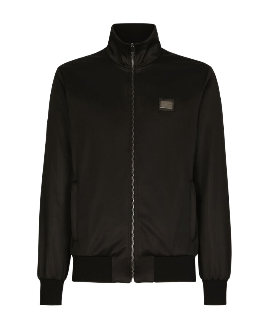 Dolce & Gabbana Technical Jersey Sweatshirt With Branded Tag In Black