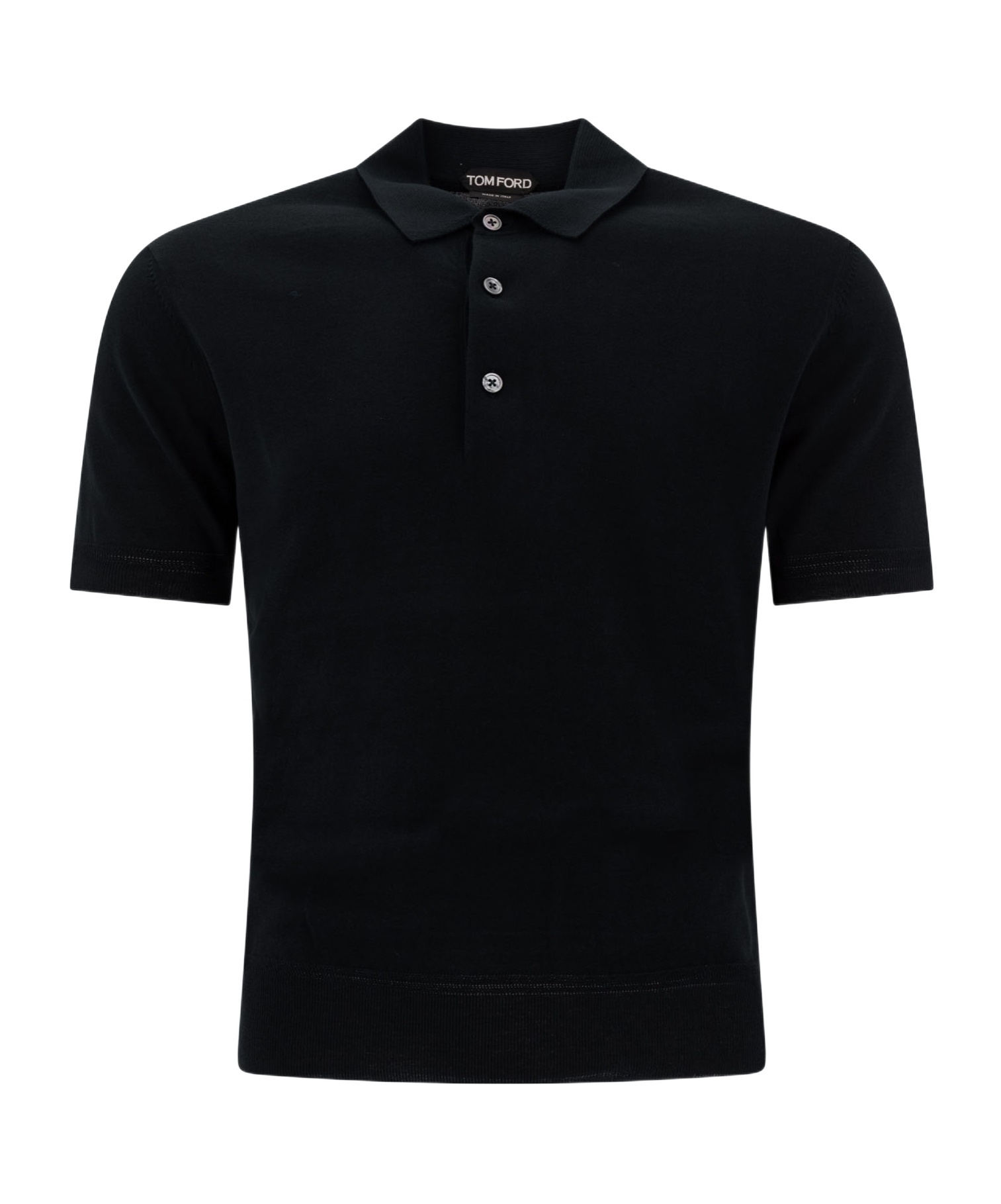 Tom Ford Logo Embroidery Cotton Polo Shirt In Black