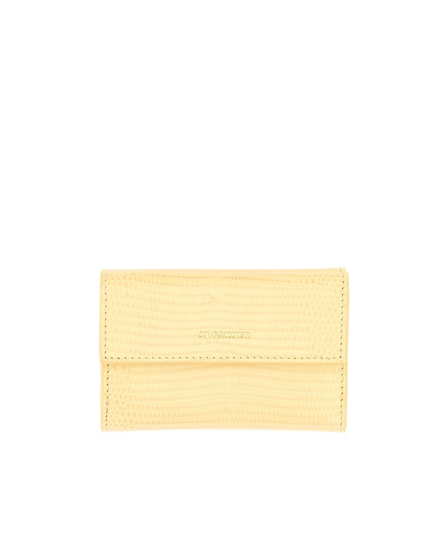 Jil Sander Logo-stamp Leather Coin Purse In Nude