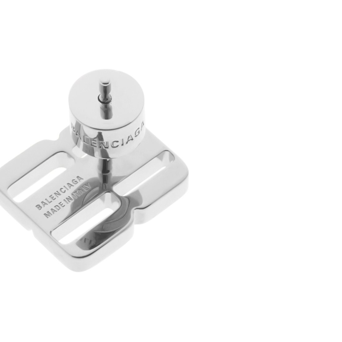 Balenciaga Nano Xs Silver Stud Earrings In Brown