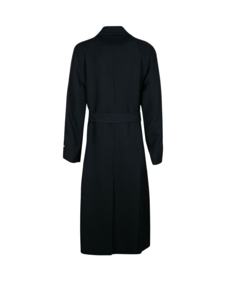 Kenzo Belted Virgin Wool-blend Coat In Black