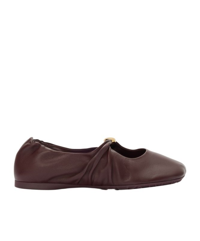 Loewe Pebble Soft Ballerina In Nappa Lambskin In Brown