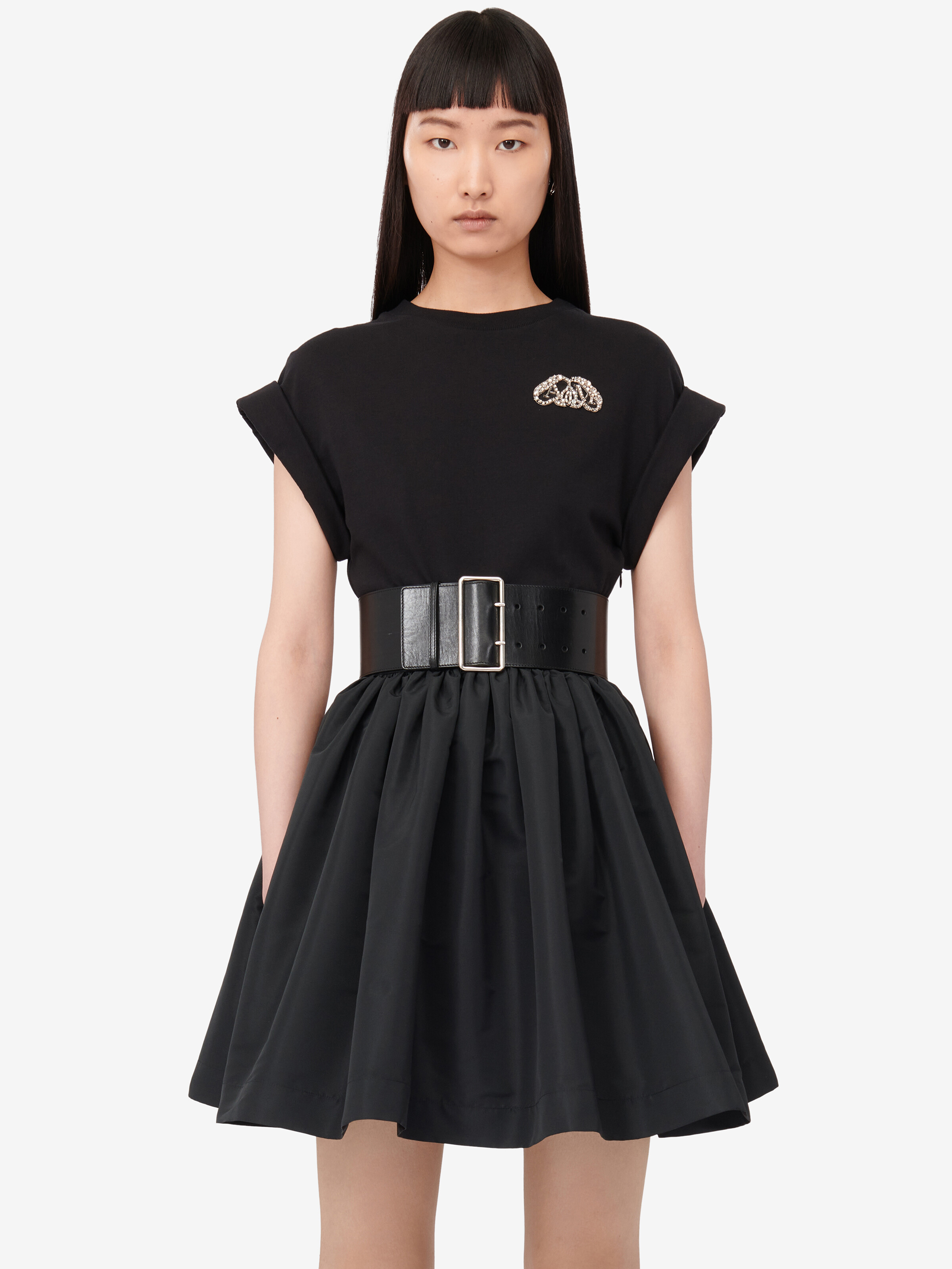 Alexander Mcqueen Alexander Mc Queen Hybrid Dress In Black