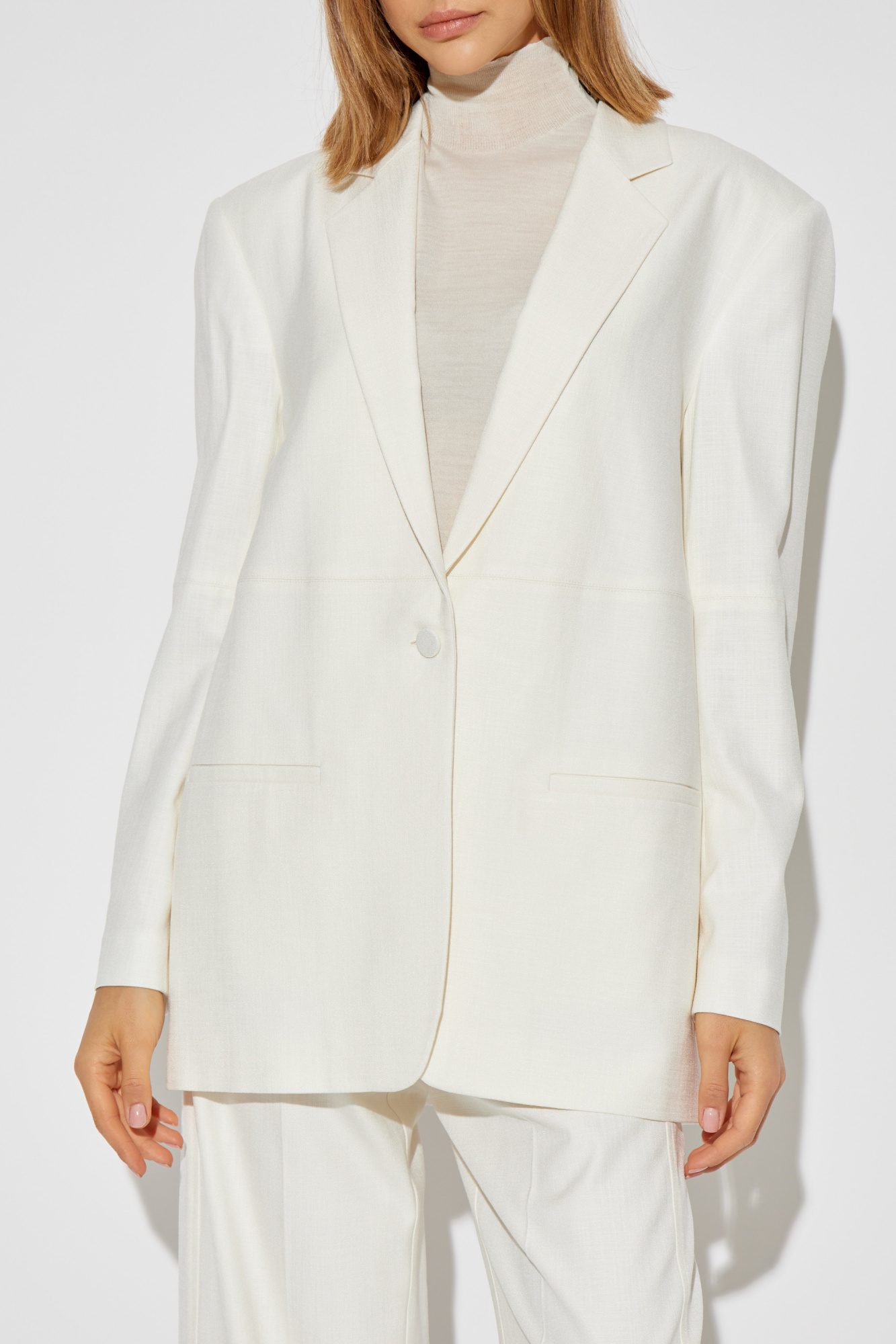 Shop Aeron Mercedes Suiting Blazer In White