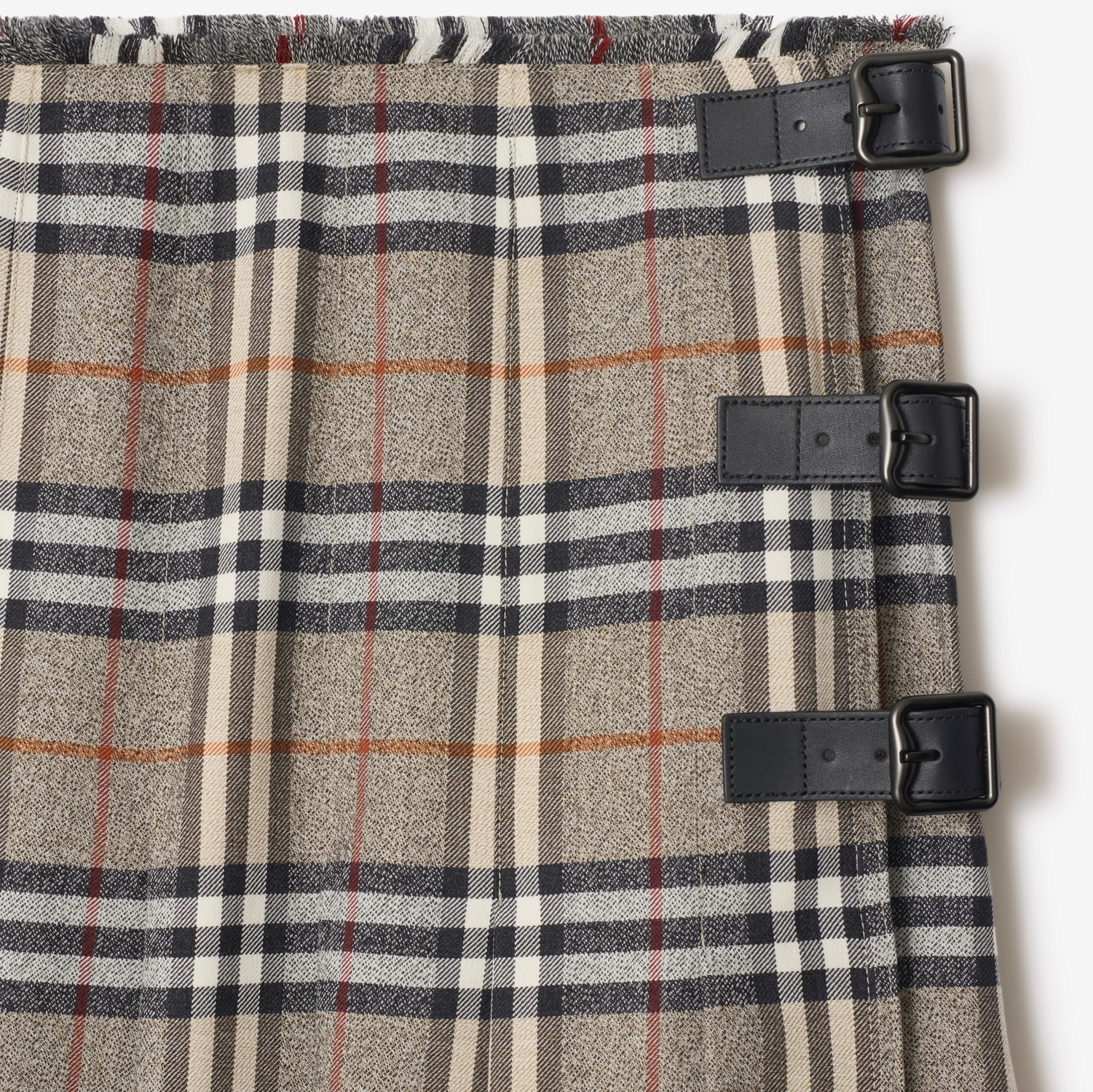 Shop Burberry Wool Midi Skirt