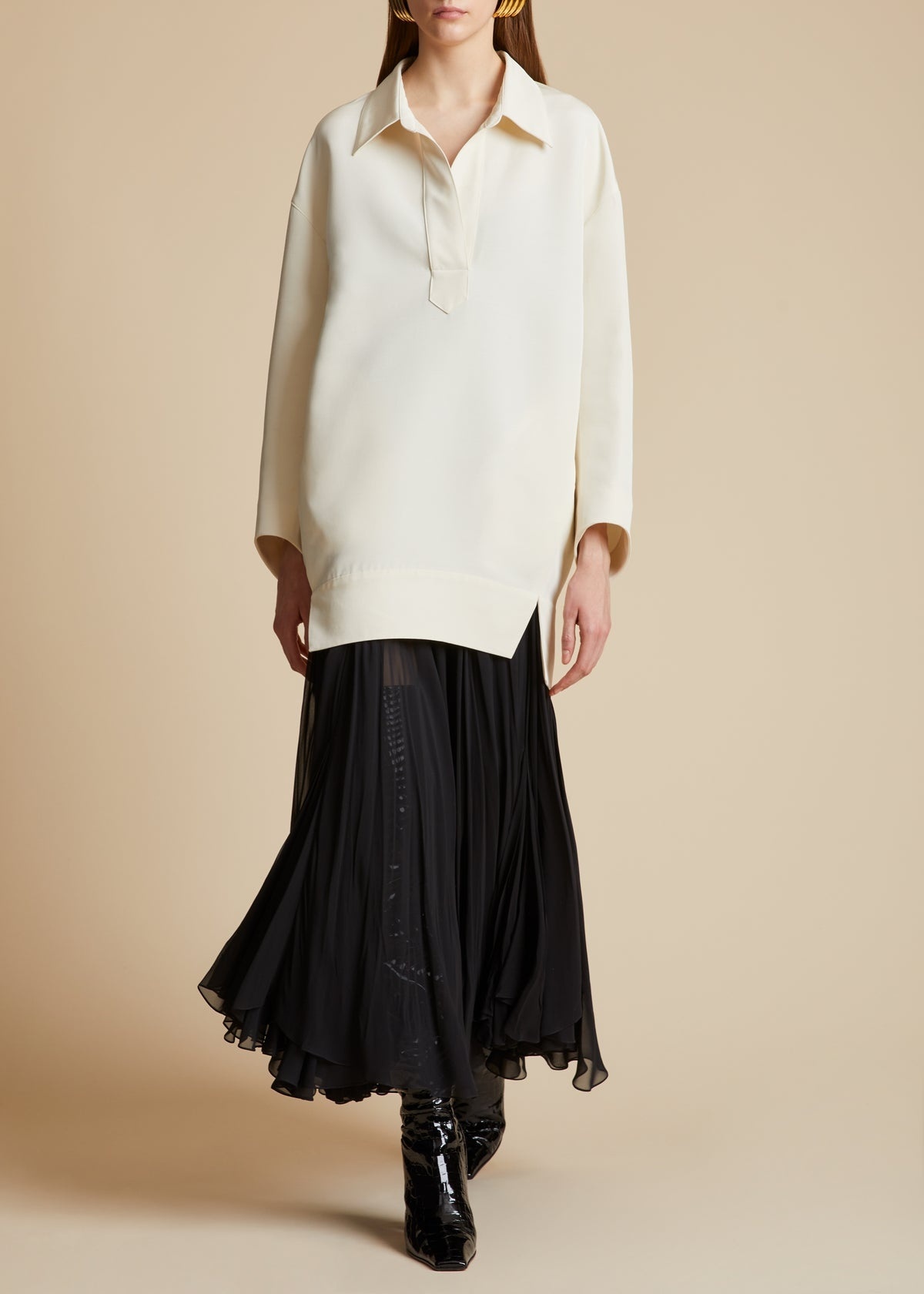 Khaite Kal Viscose Blend Mini Dress In White