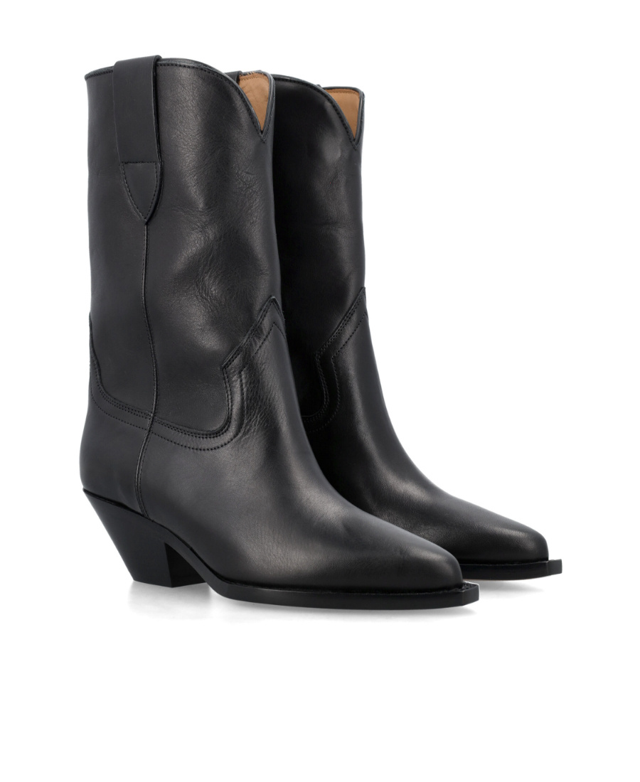Isabel Marant Black Cow Leather Boots In Black