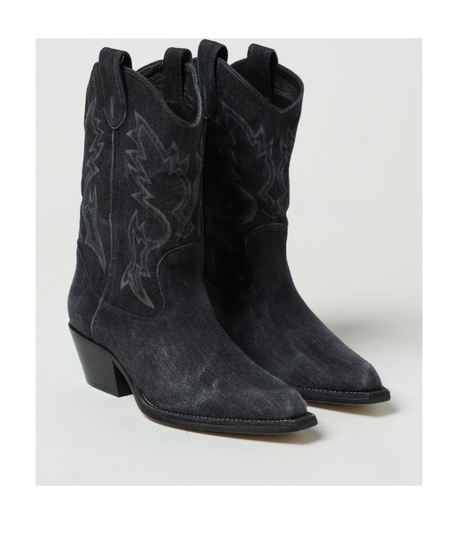 Shop Vic Matie Westy 50mm Denim Boots In Black