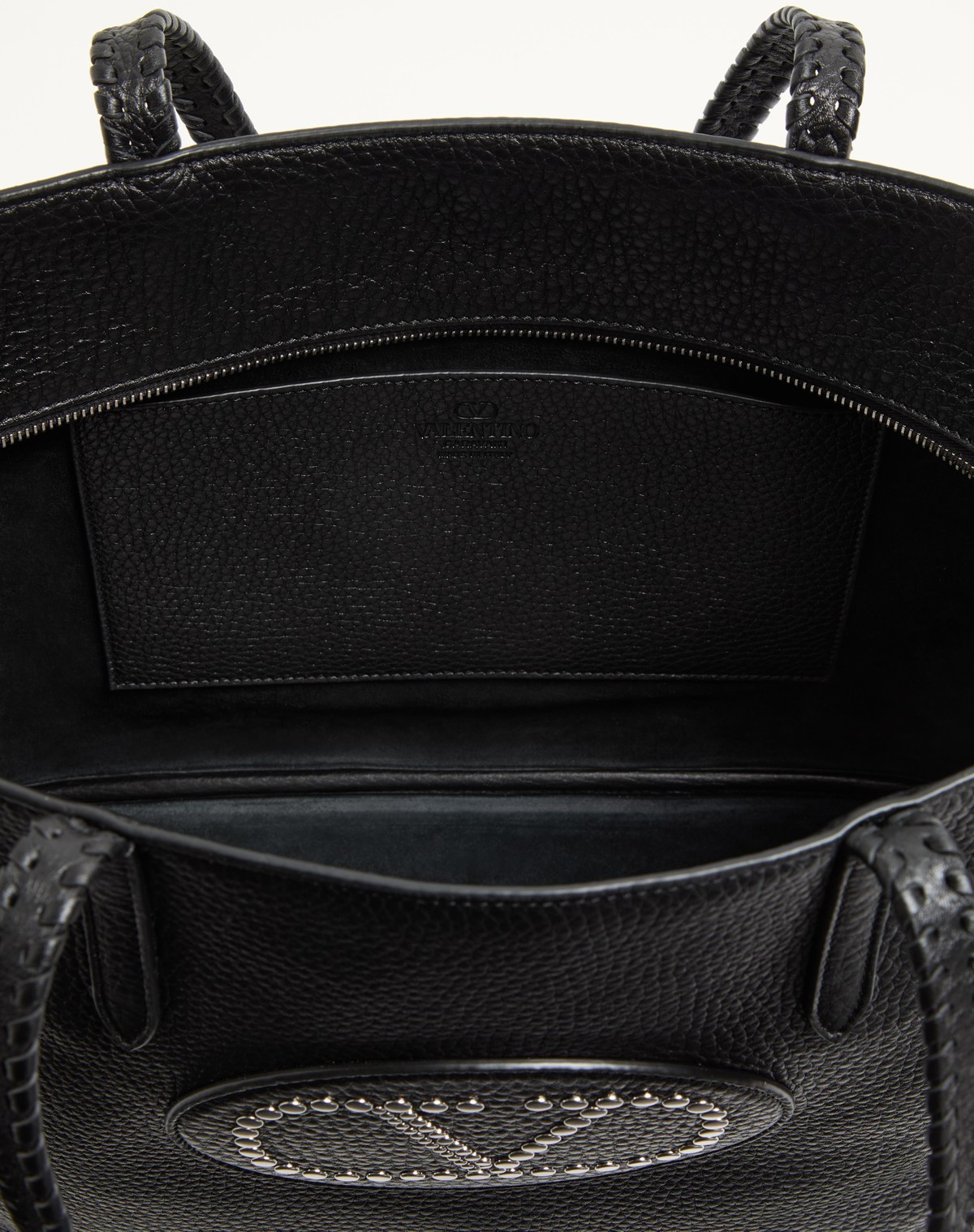 Valentino Leather Avec Toi East-west Tote Bag In Nero