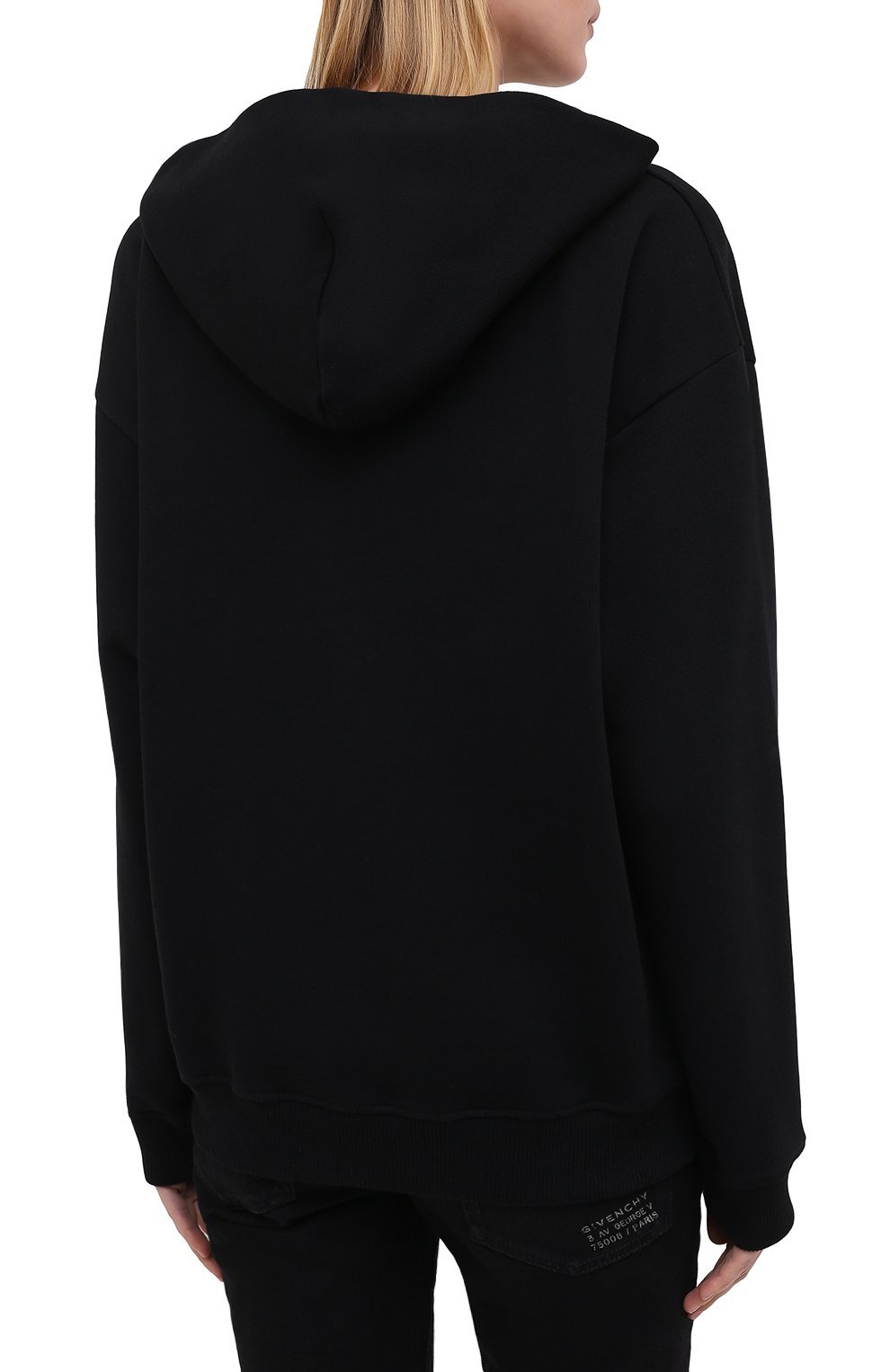 Givenchy Embroidered Logo Hooded Sweatshirt In Black