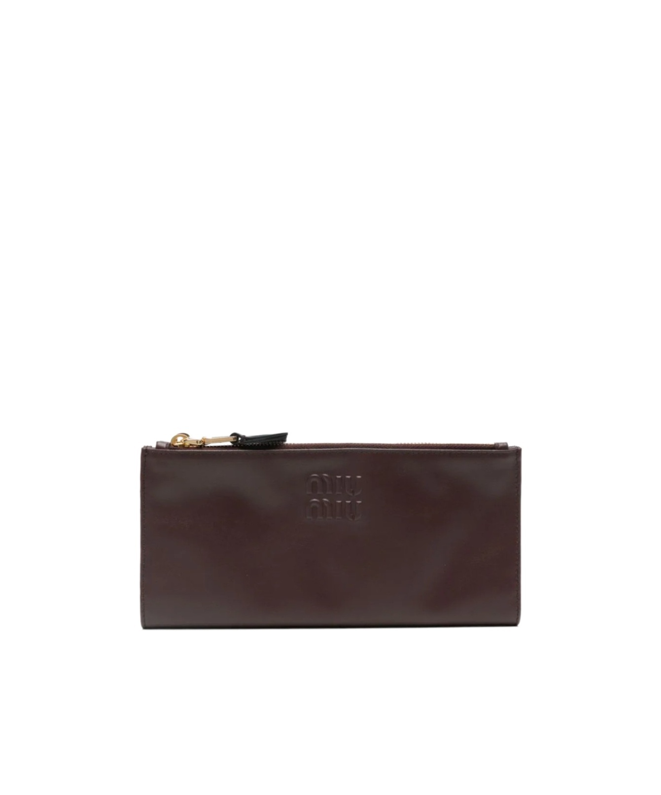 Miu Miu Logo Wallet In Brown