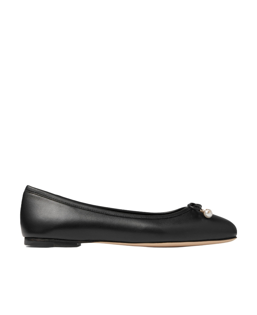 Jimmy Choo Ballet Shoes With Round Head And Flat Soles In Black