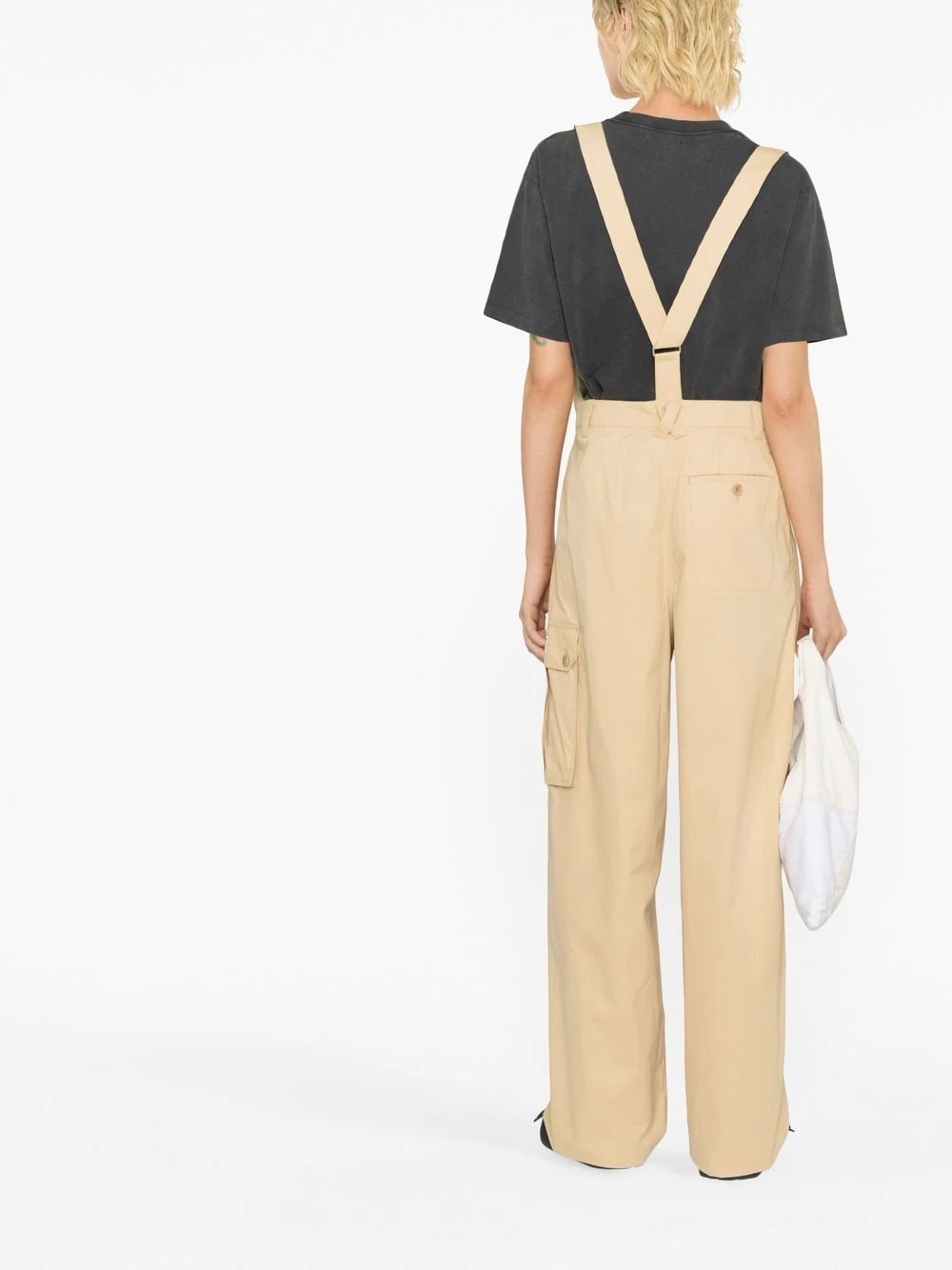 Kenzo Straight-leg Braces Cargo Trousers In Nude