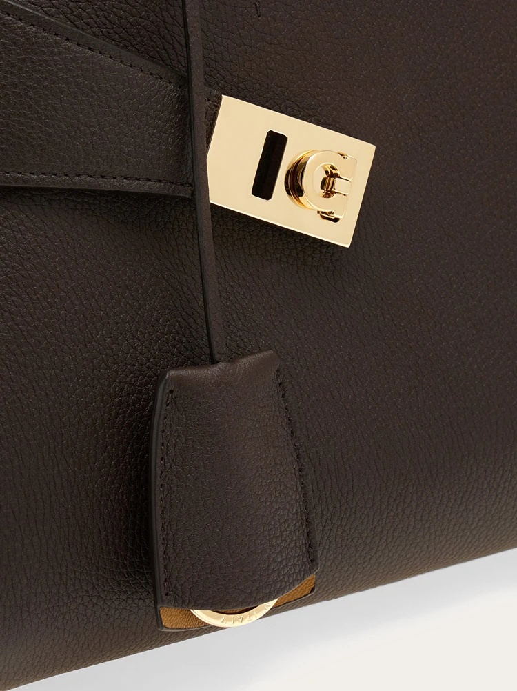 Shop Ferragamo Salvatore Hug Bicolor Handbag In Green