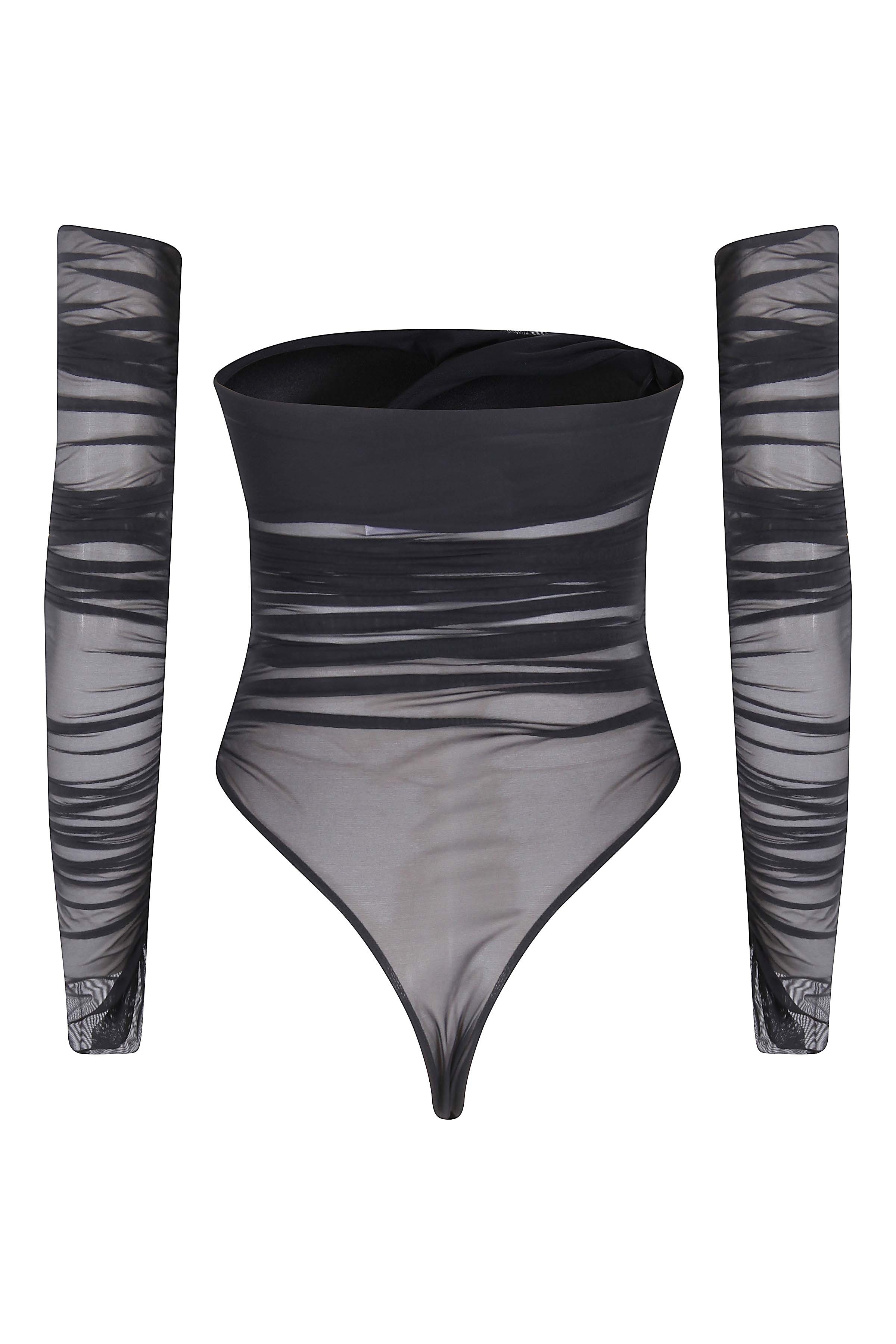 Amazuìn Tube Top Bodysuit In Black