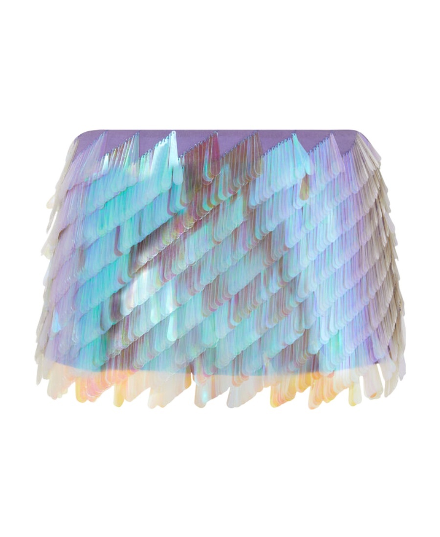 Attico Iridescent Sequin Mini Skirt In Blue