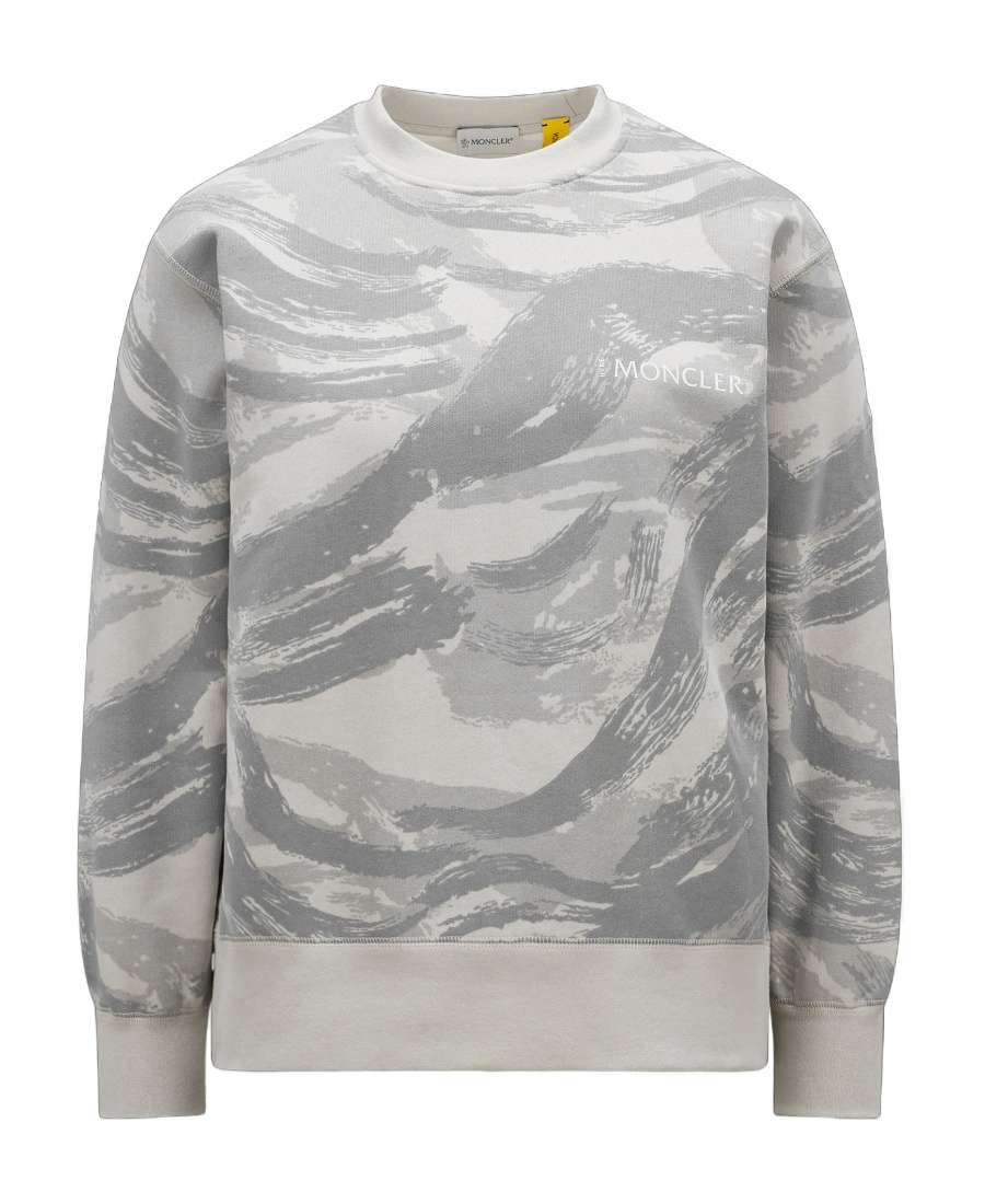 Moncler X Hyke Logo Printed Crewneck Sweatshirt In Gray