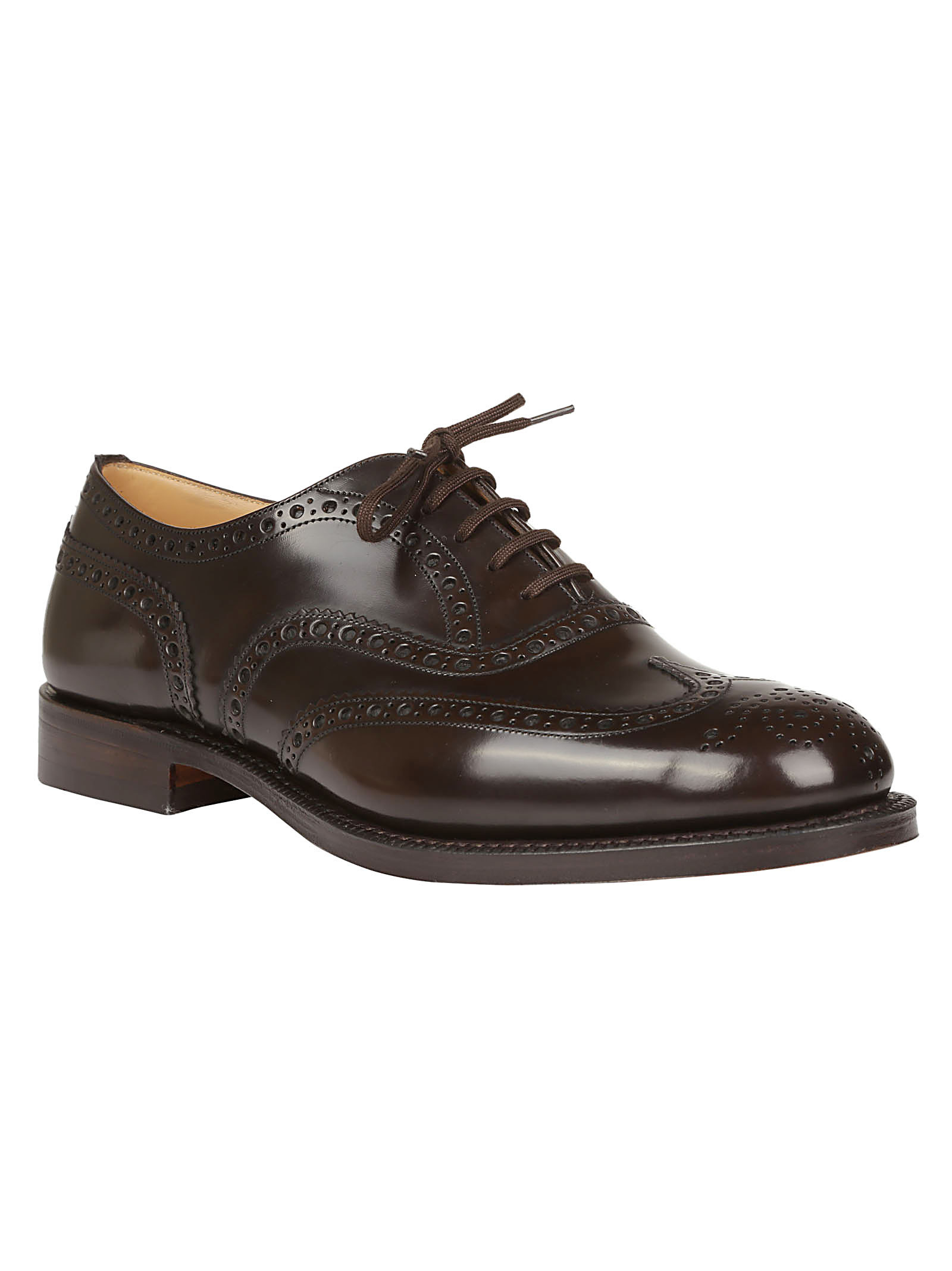 Church's Oxford Brogue Burwood In Brushed Calfskin In Black