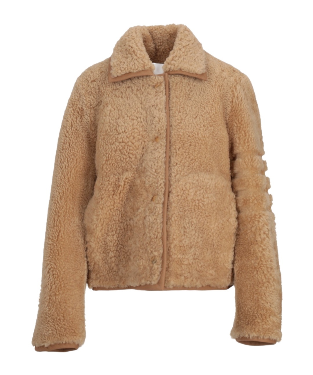 Thom Browne Shearling Collared Jacket Long Sleeves In Green