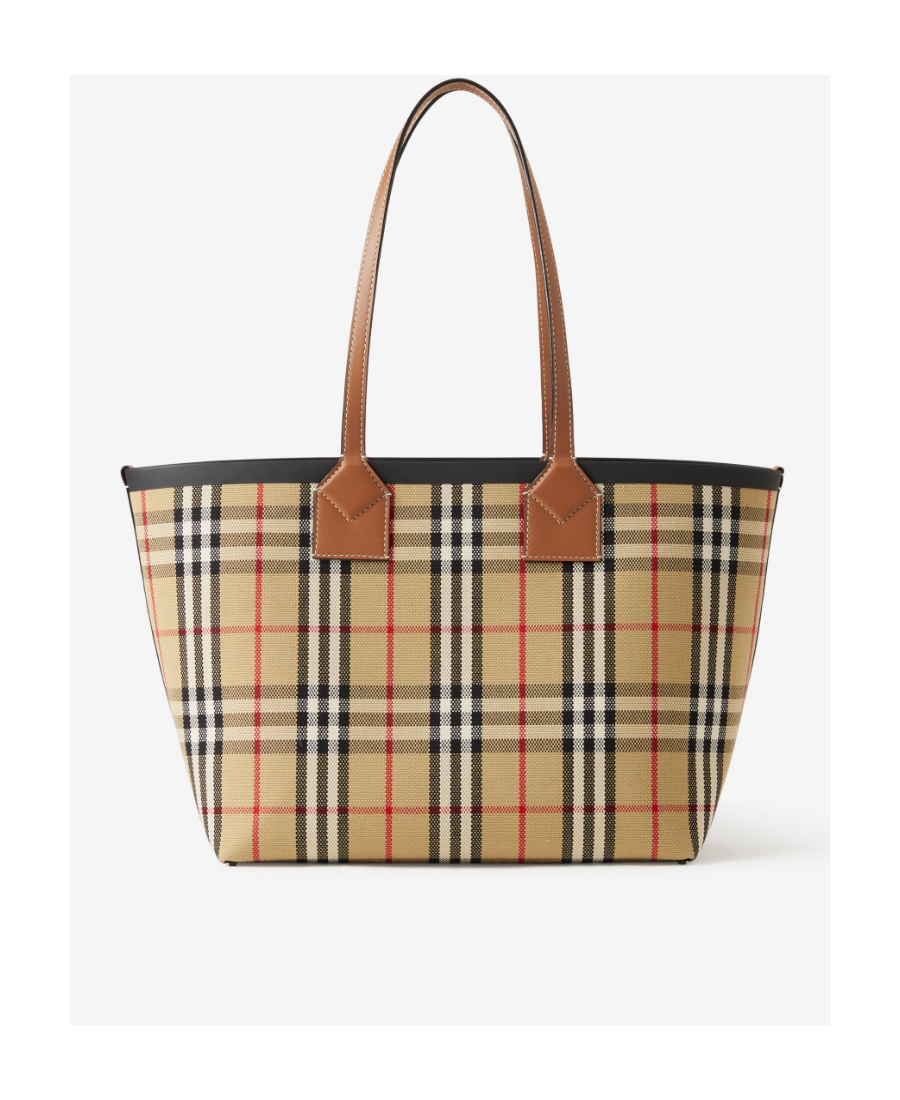 Burberry Medium London Check-pattern Tote Bag In Nude