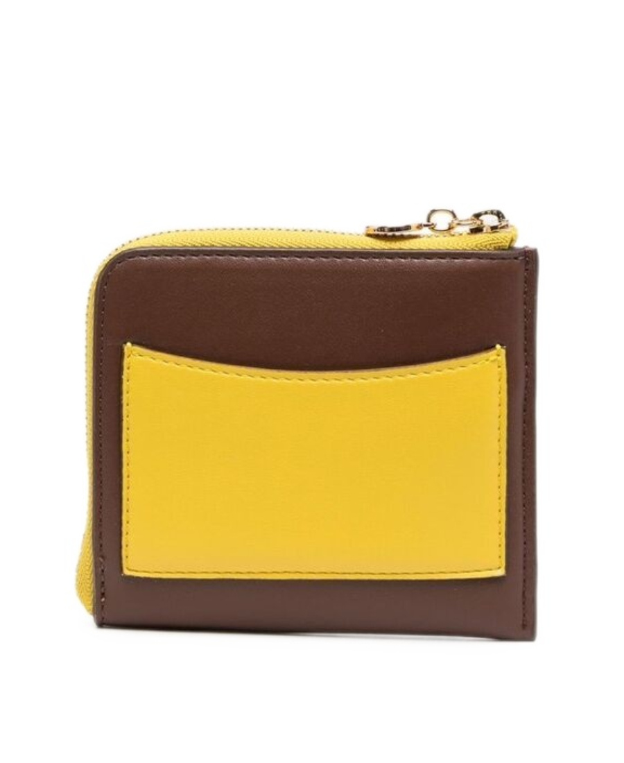 Stella Mccartney Stella Logo Zip-around Cardholder In Brown