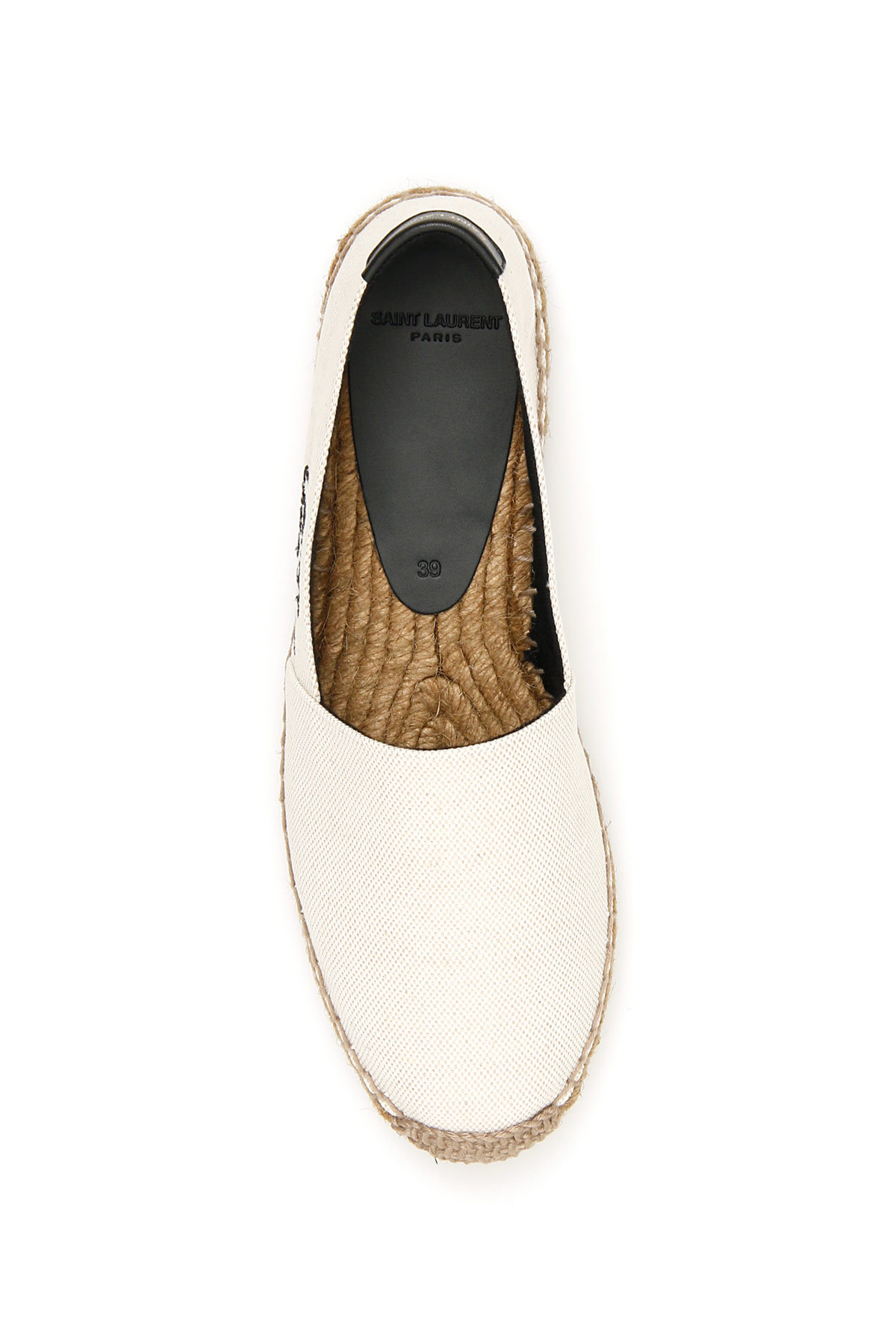 Shop Saint Laurent Logo-embroidered Espadrilles In Black