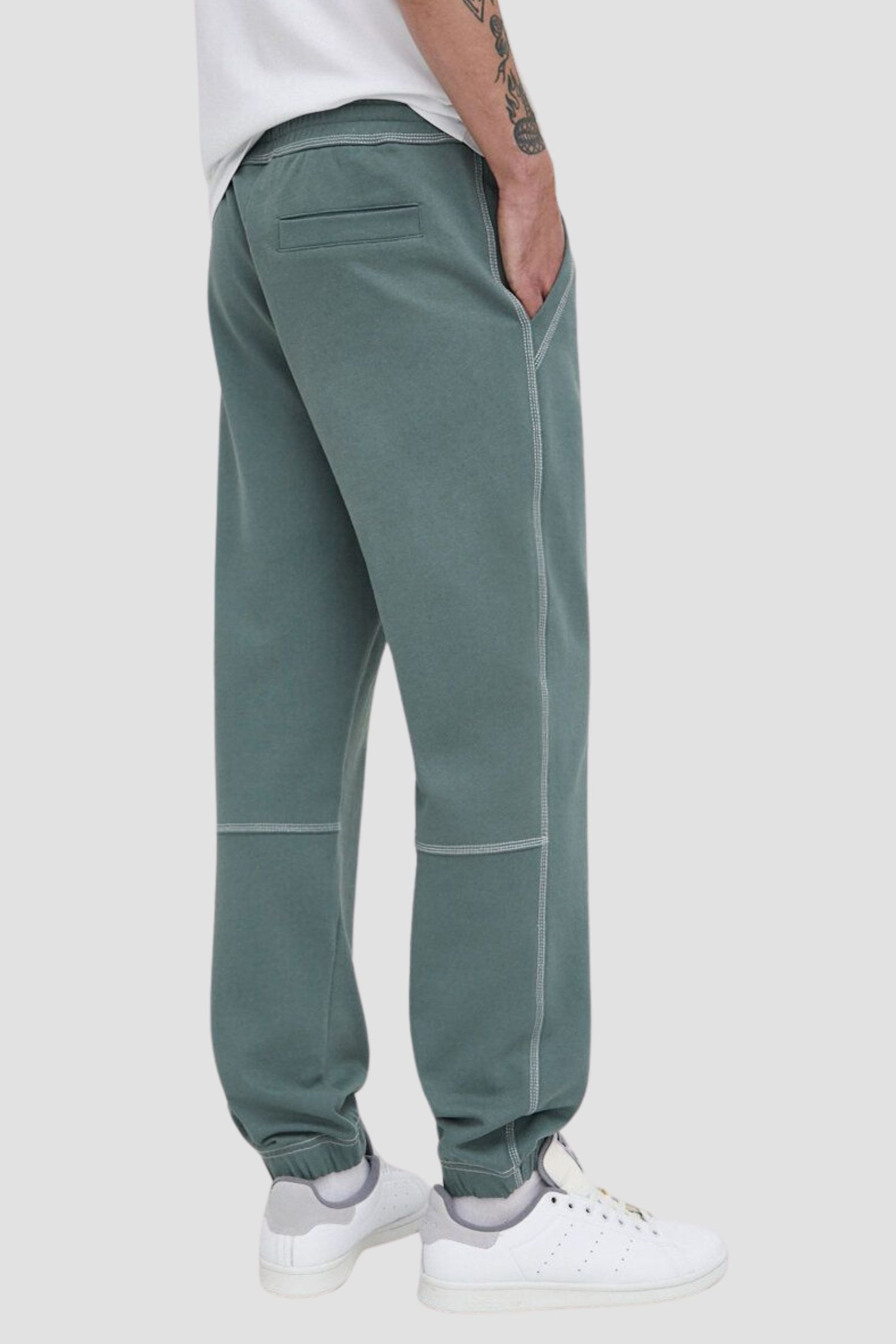Hugo Boss Elastic Waist Casual Pants In Gray