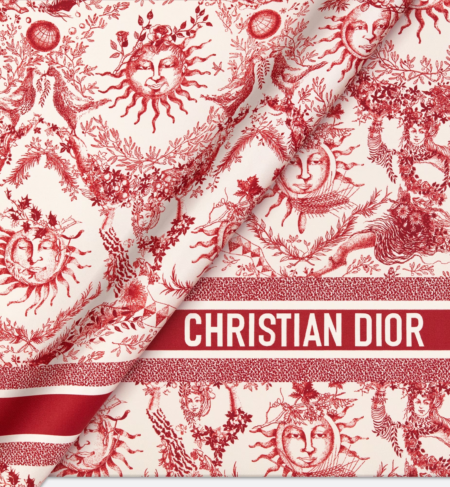 Dior Square 90 Toile De Jouy Soleil Scarf In Pink