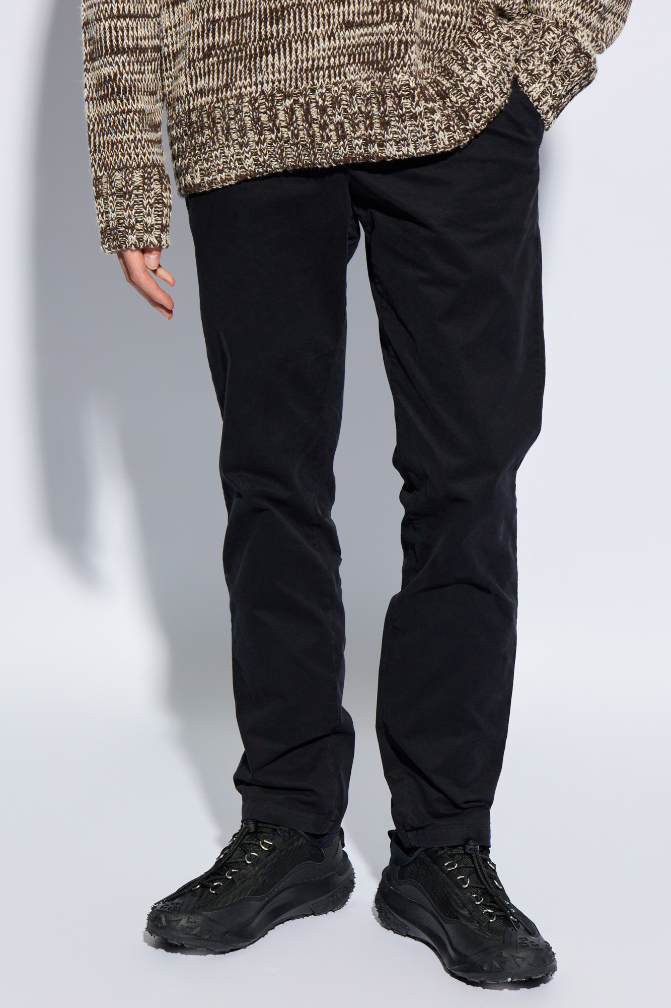 Norse Projects Aros Cotton Tapered Trousers In Black