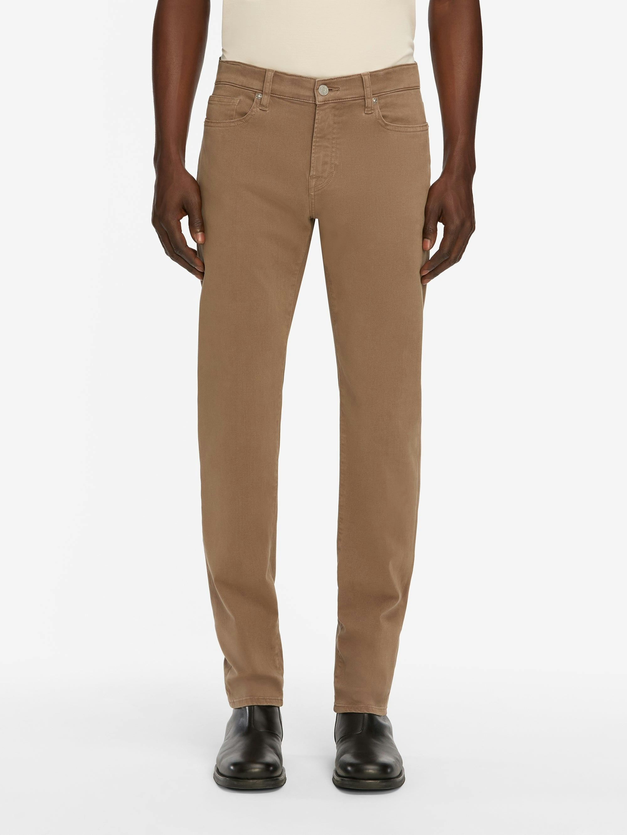 Frame Jeans With Belt Loops In Brown