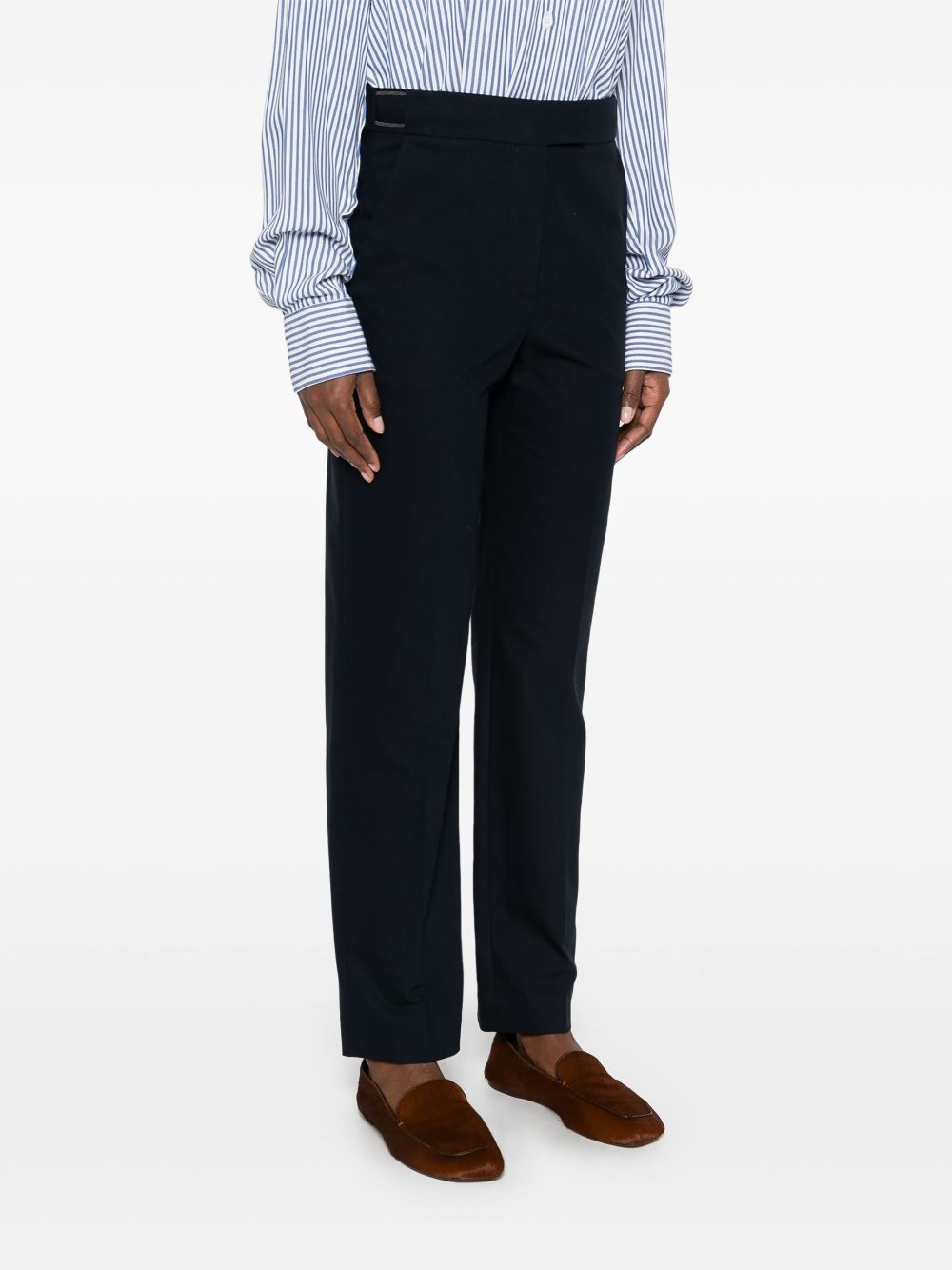 Brunello Cucinelli Tapered Trousers In Black