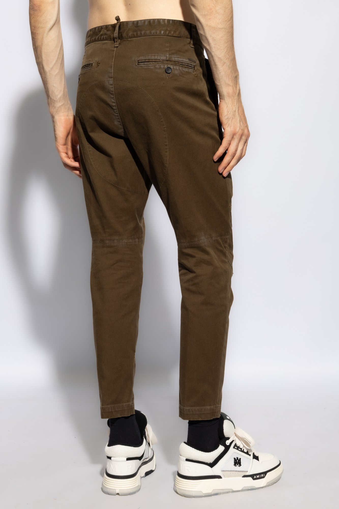 Dsquared2 Pantaloni Chino Con Strappi Marrone In Brown