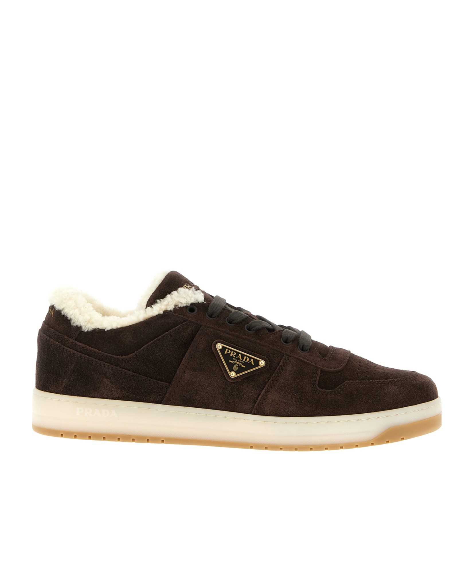 Prada Downtown Low-top Sneakers In Brown