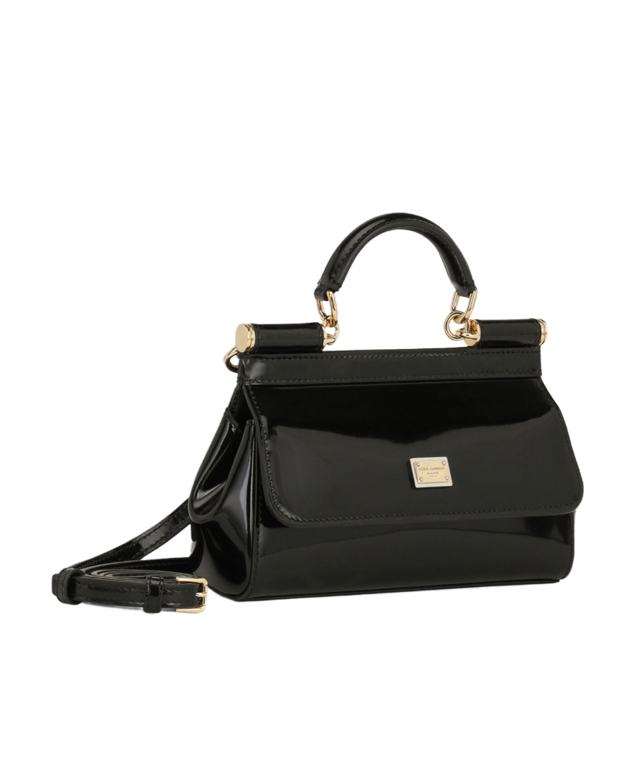 Dolce & Gabbana Sicily Leather Crossbody Bag In Black