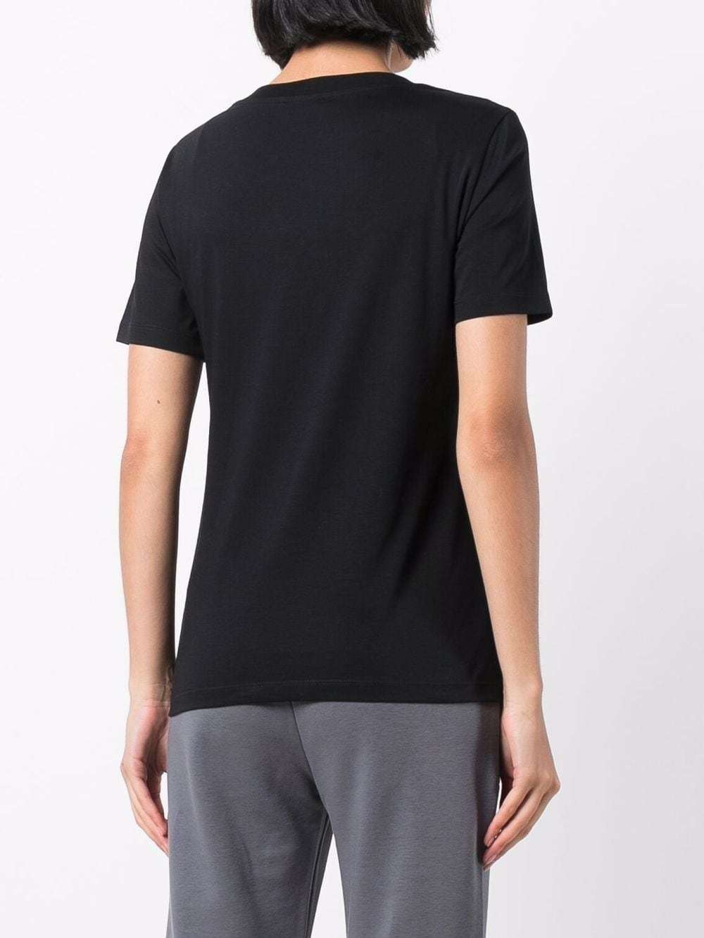Shop Emporio Armani Round-neck Cotton T-shirt In Black