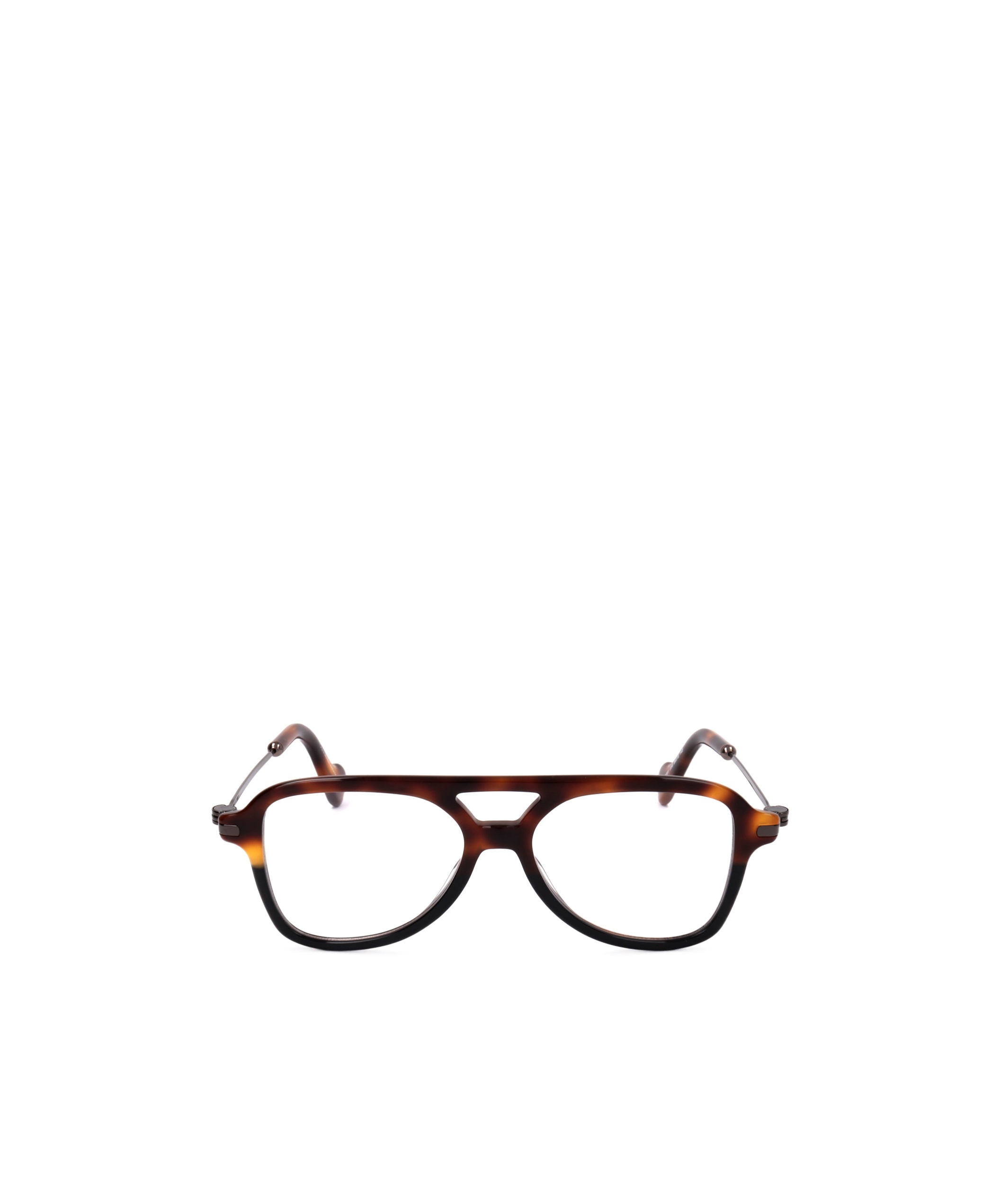 Moncler Tortoiseshell-effect Pilot-frame Glasses In Black