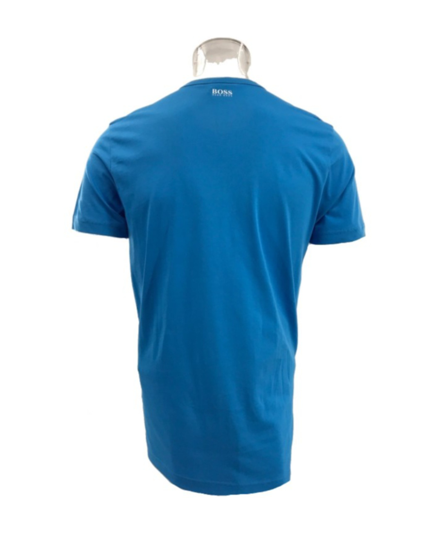 Hugo Boss T-shirt With Round Neck And Short Sleeves In Blue
