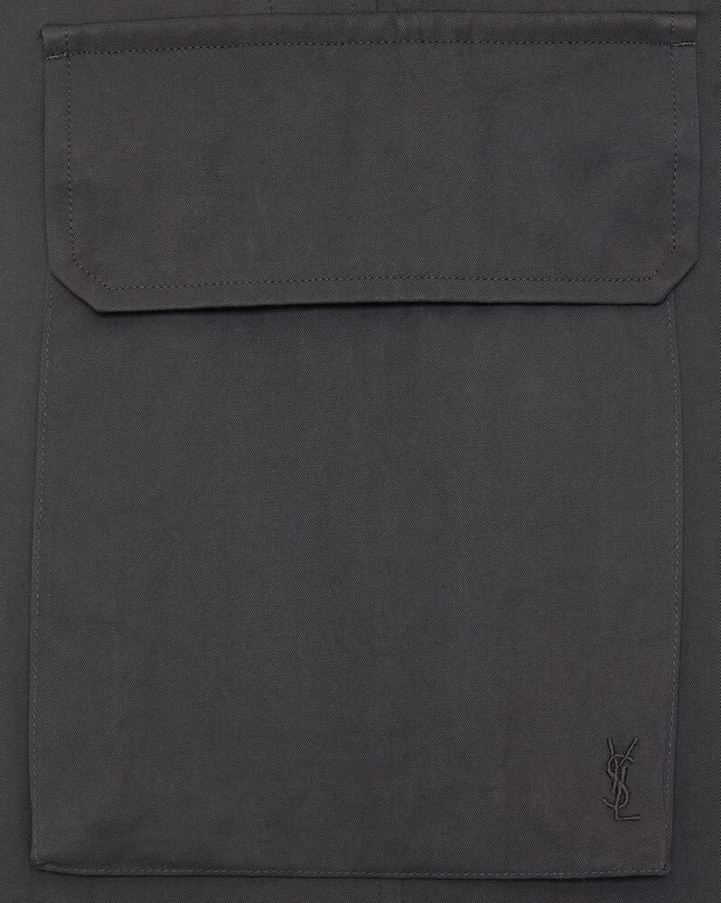 Saint Laurent Grey Wide Leg Pants In Black