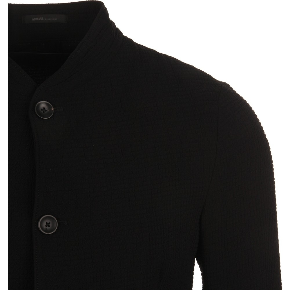 Armani Collezioni Button Casual Jacket In Black