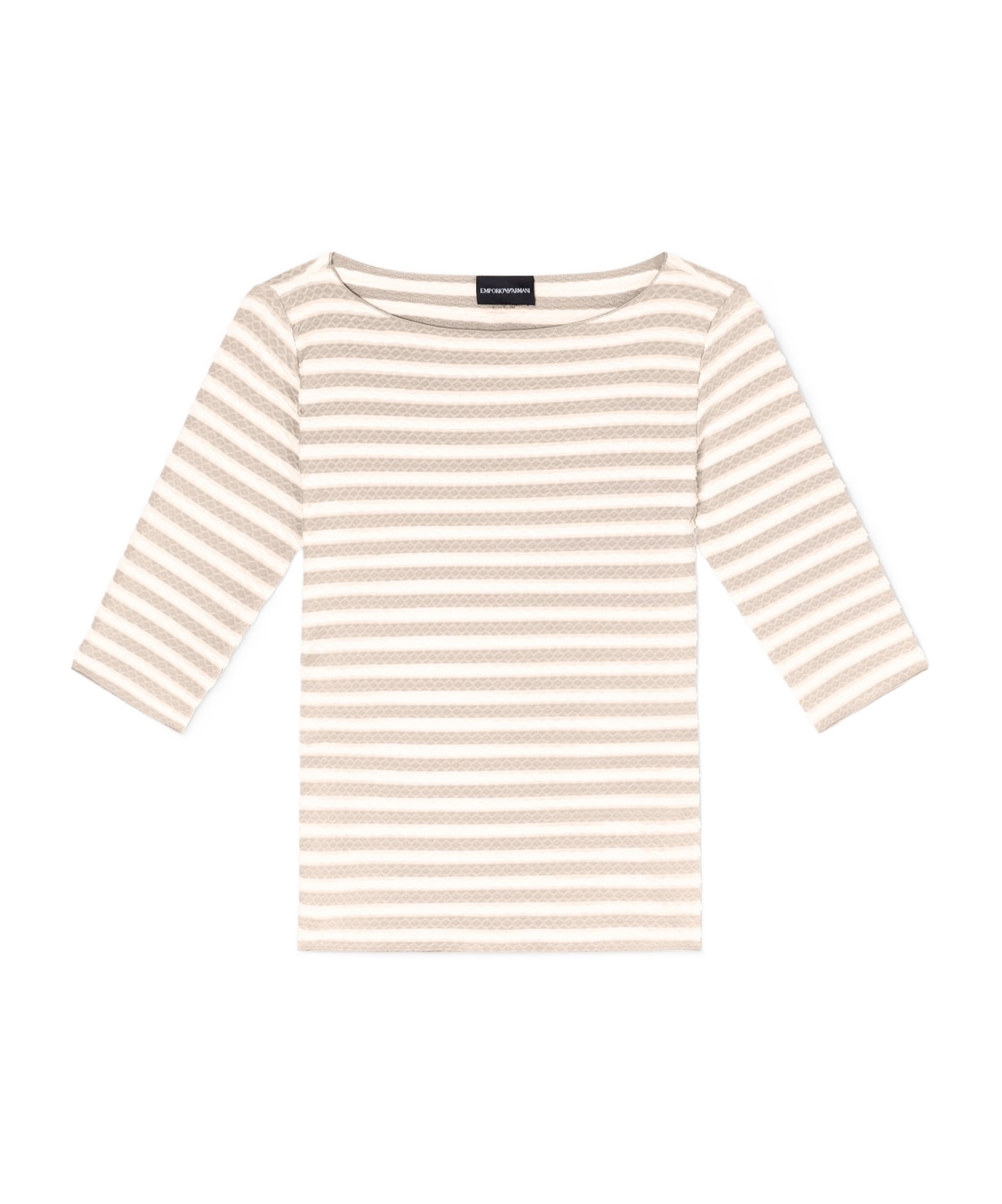 Emporio Armani Striped Sweater In Neutral