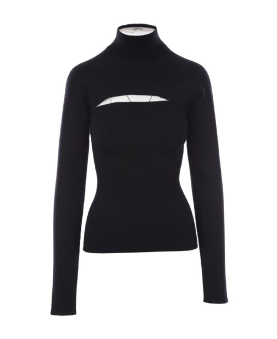 Tom Ford Cut-out Virgin Wool-blend Jumper In Black