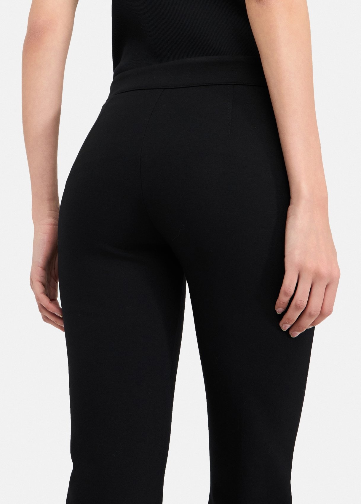 Liu •jo High Waist Flared Casual Pants In Black