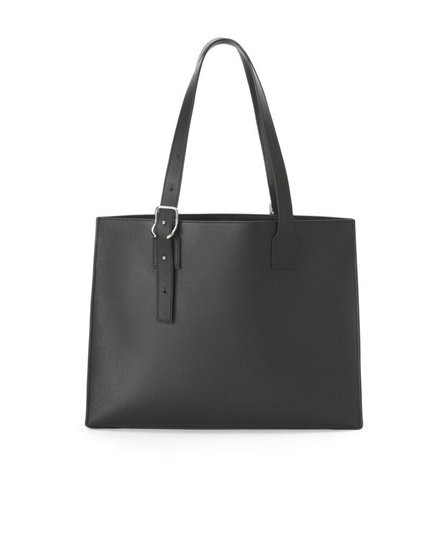 Loewe Mini Puzzle Leather Shoulder Bag In Black