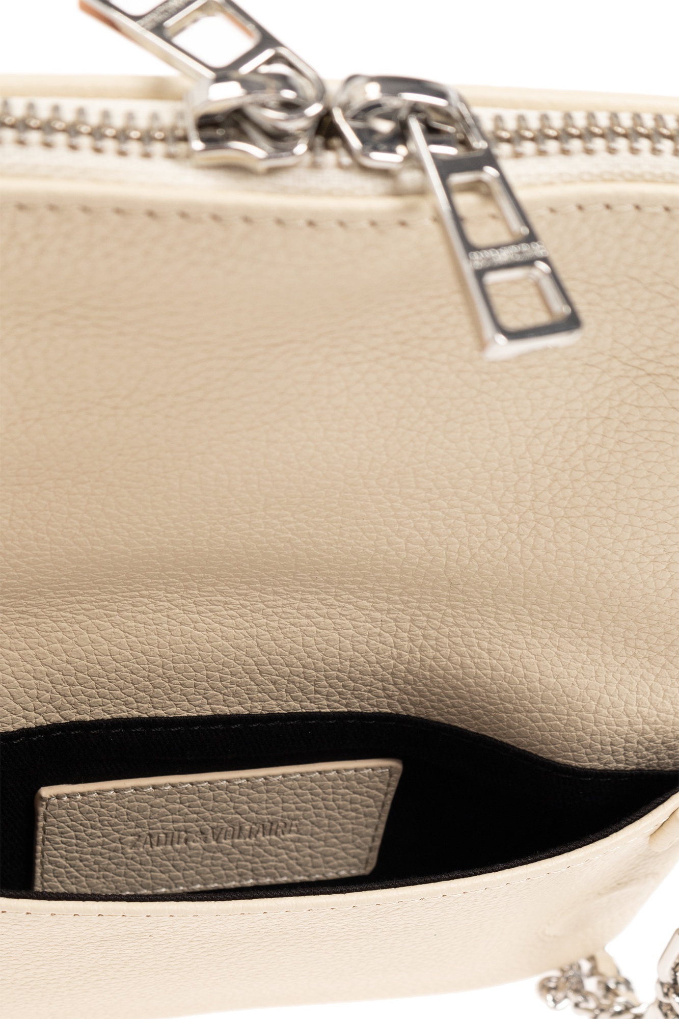 Shop Zadig & Voltaire Swing Your Wings Rock Nano Leather Crossbody Bag In White