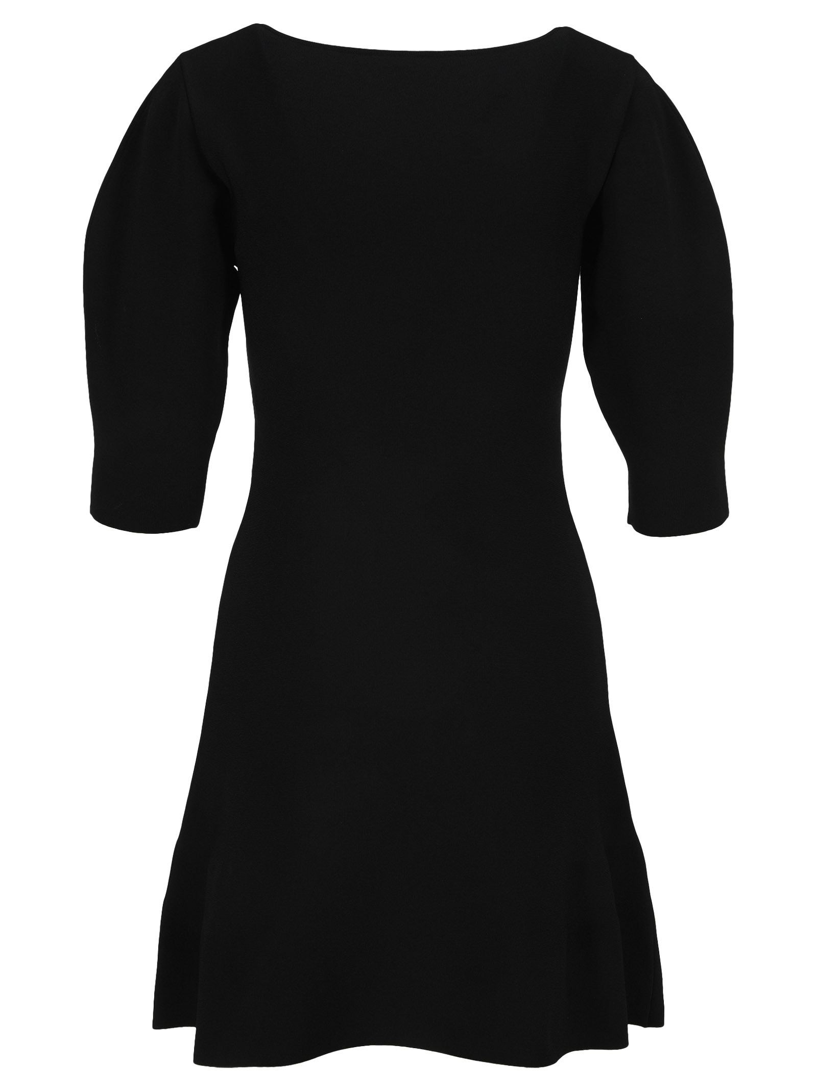 Stella Mccartney Scoop-neck Puff-sleeve Knitted Dress In Black